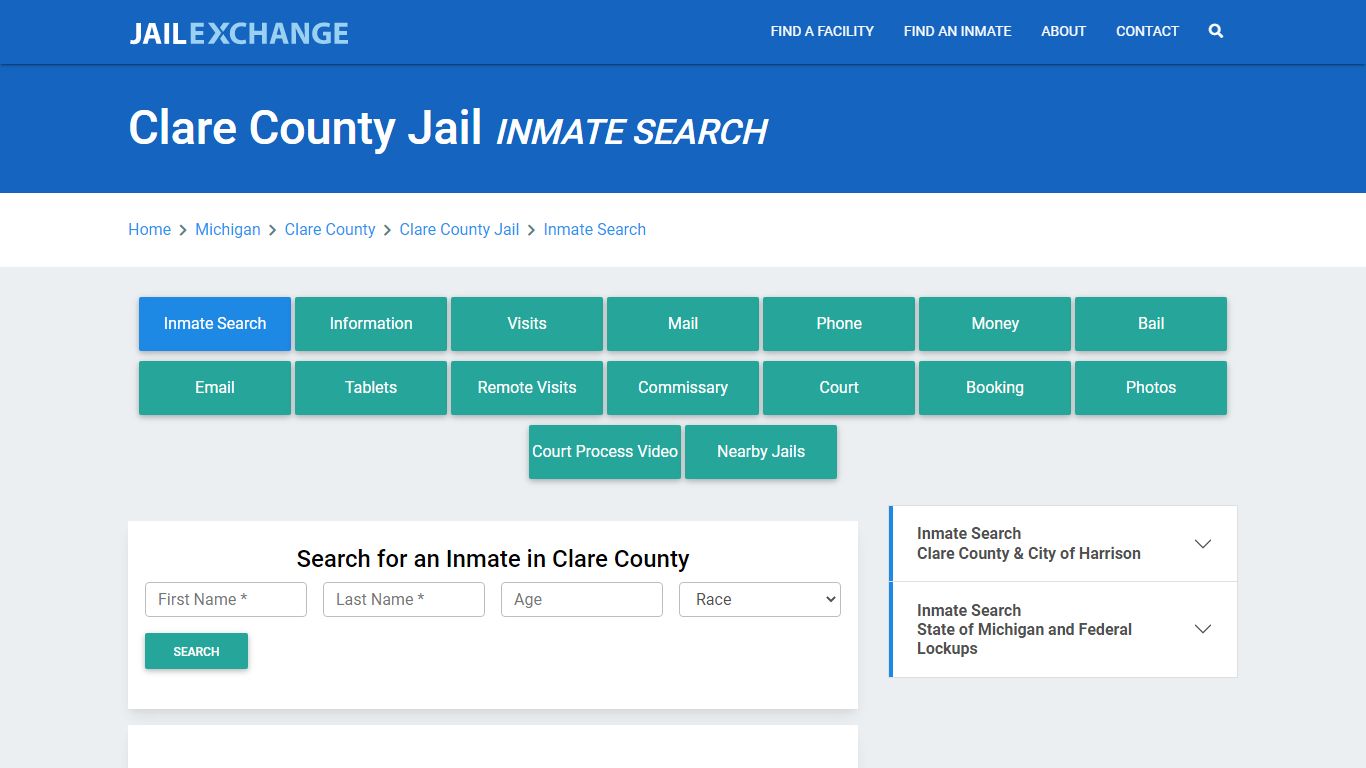 Clare County Jail, MI Inmate Search: Roster & Mugshots